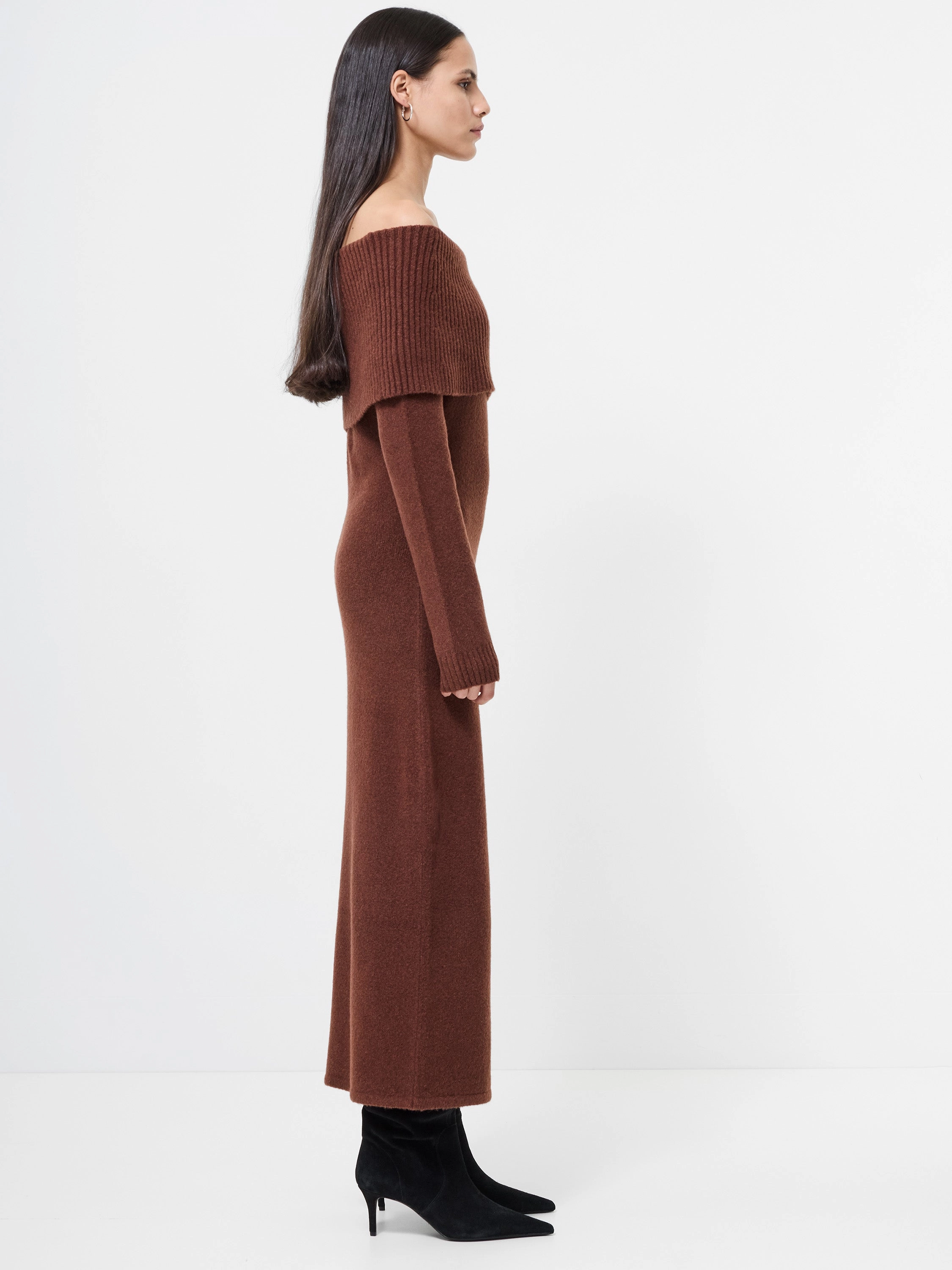 Waist-Cinching Clean Chic Emilia Knit Off Shoulder Dress