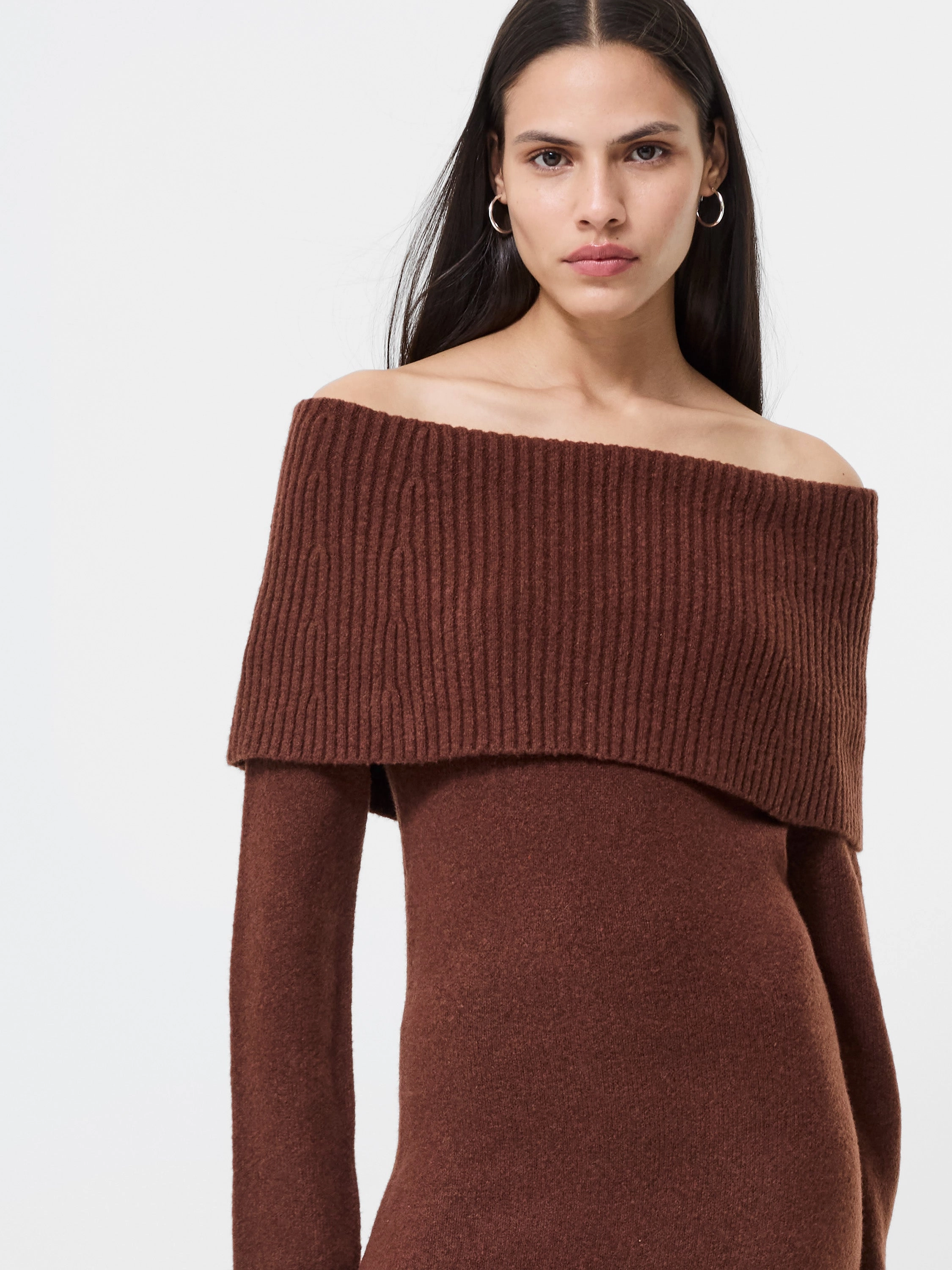 Front Detail Emilia Knit Off Shoulder Dress
