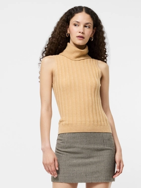 Crewneck Style Turtleneck Tank Sweater