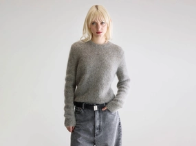 Anco crewneck sweater (252 / W / H. GREY) Dimensional Jacquard Weave