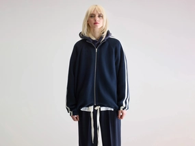 ZeroWaste Manufacturing Angik zip-up cardigan (252 / W / NAVY)