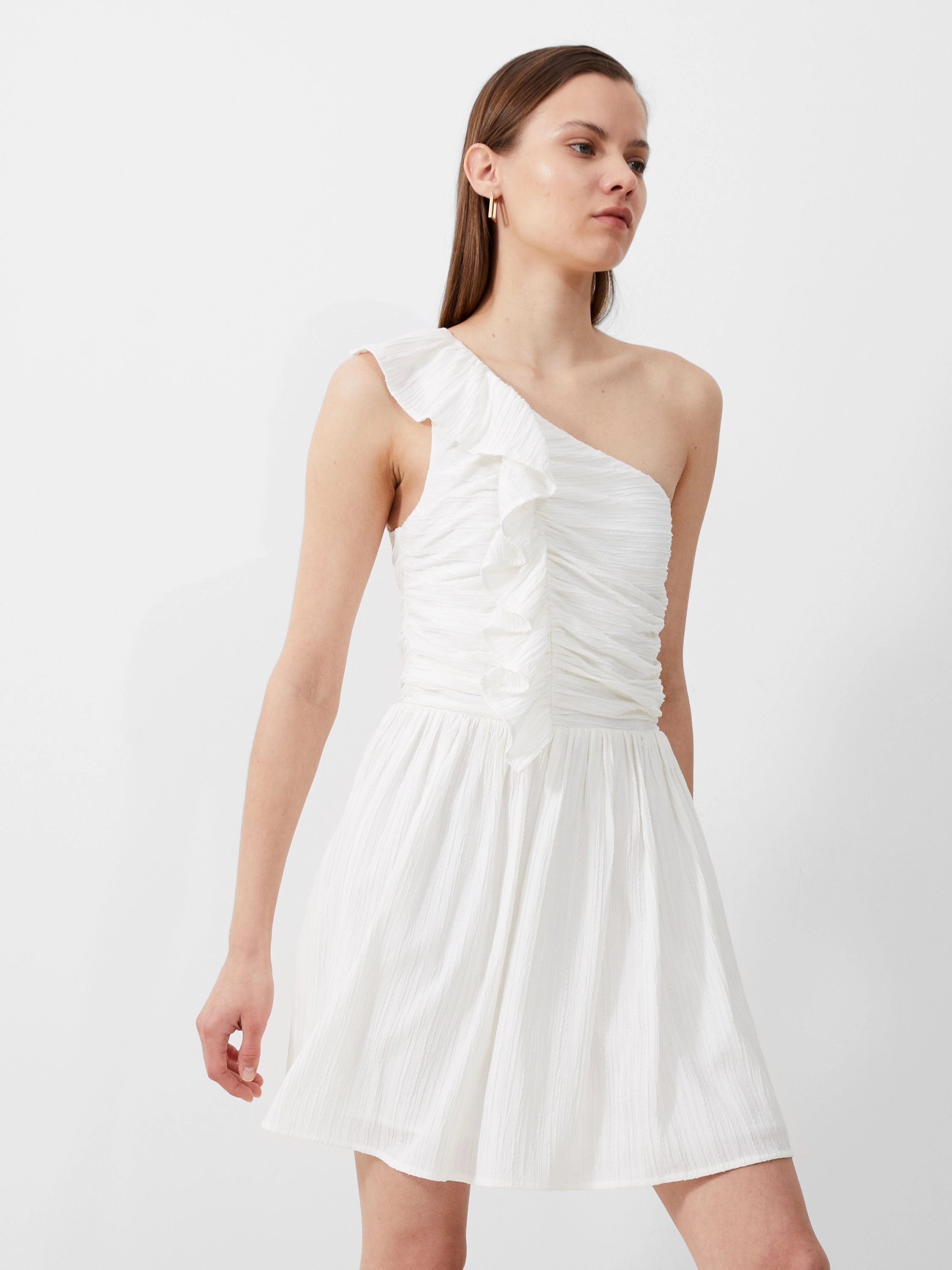 Bonny Pleated Ruffle Dress Timeless Fit Look Urban Edge