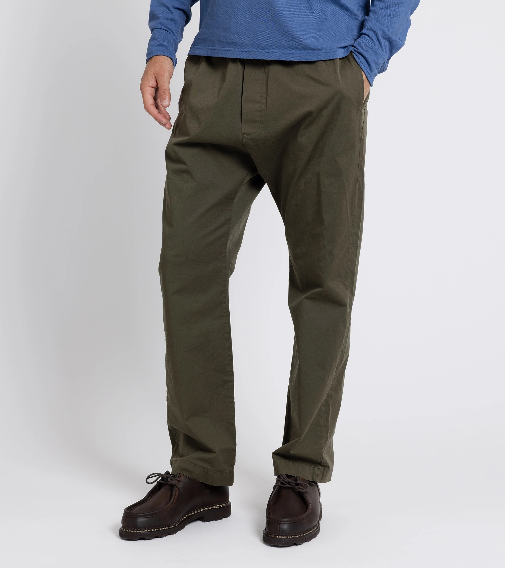 Barena Bativoga Trevo Cotton Twill Trousers: Army Fashionable Design FlexibleMobility