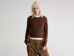 MachineWashable Structure Layered Neckline Spag slim cashmere sweater (252 / W / SUEDE)