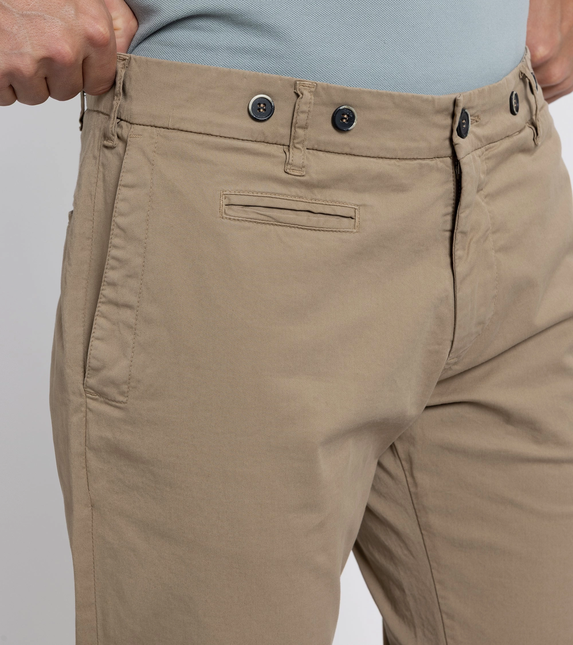 Barena Rampin Trevo Cotton Twill Trousers: Tan Light support Side zipper