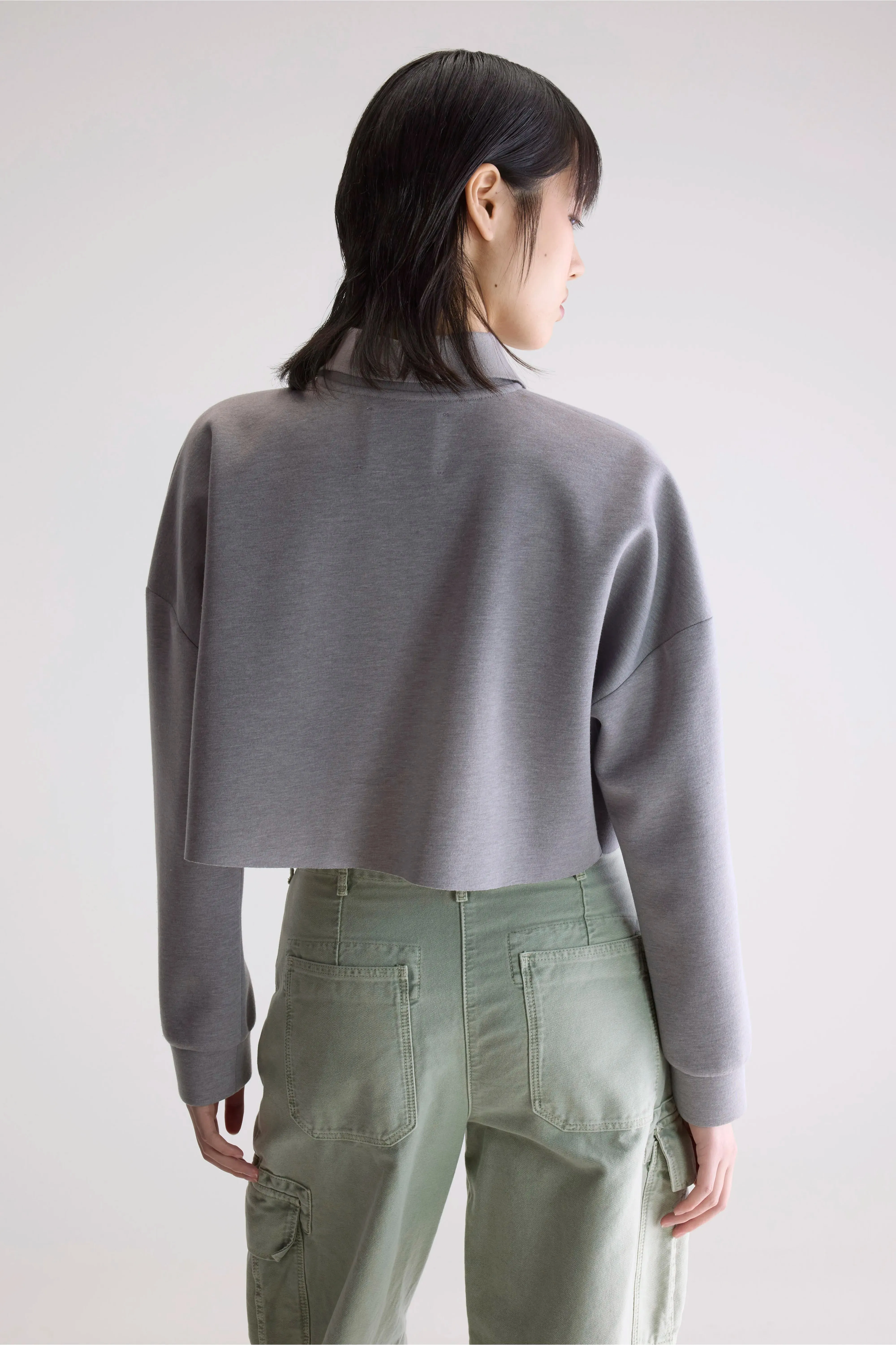 Relaxed Design Julo cropped zip polo (252 / W / H. GREY)