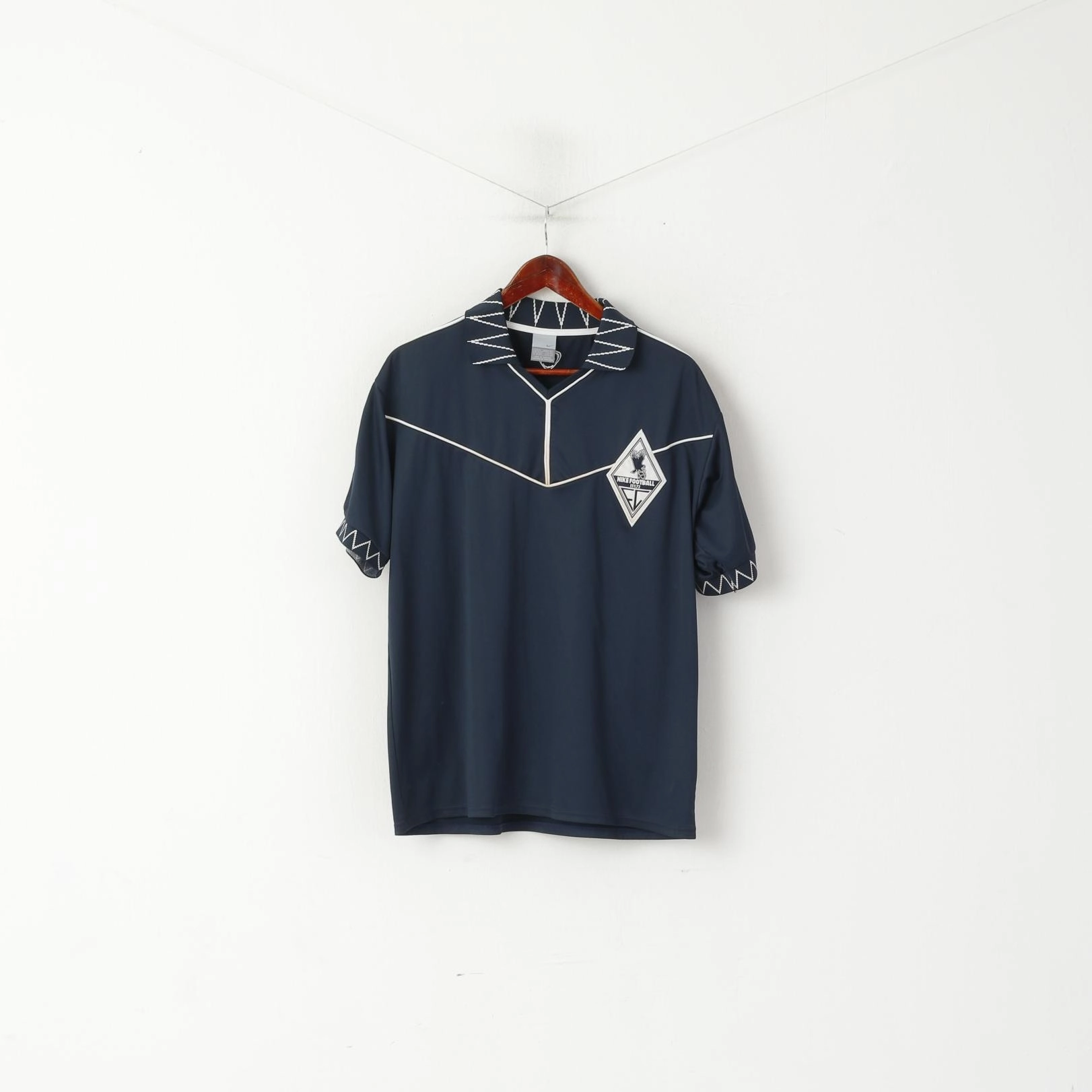 Garment Washed Texture sports activity Nike Men XL 188 Polo Shirt Navy Football Est 72 Retro Jersey Sportswear Soccer Top