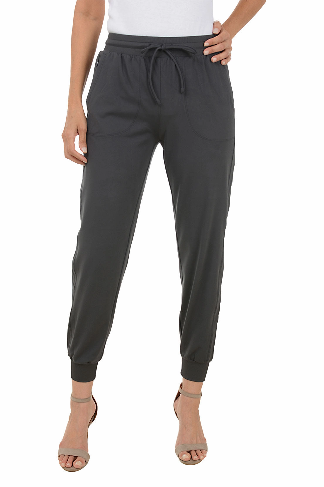 Solid Ankle-Length Jogger Pant Minimal Stretch Fit