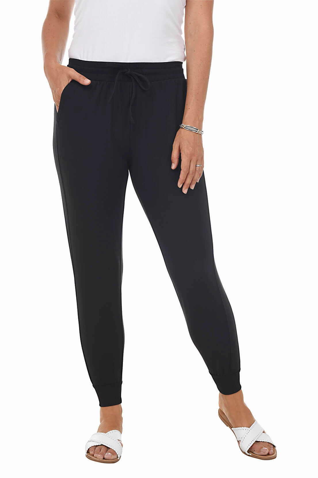 Core Essential Four Way Stretch Solid Ankle-Length Jogger Pant