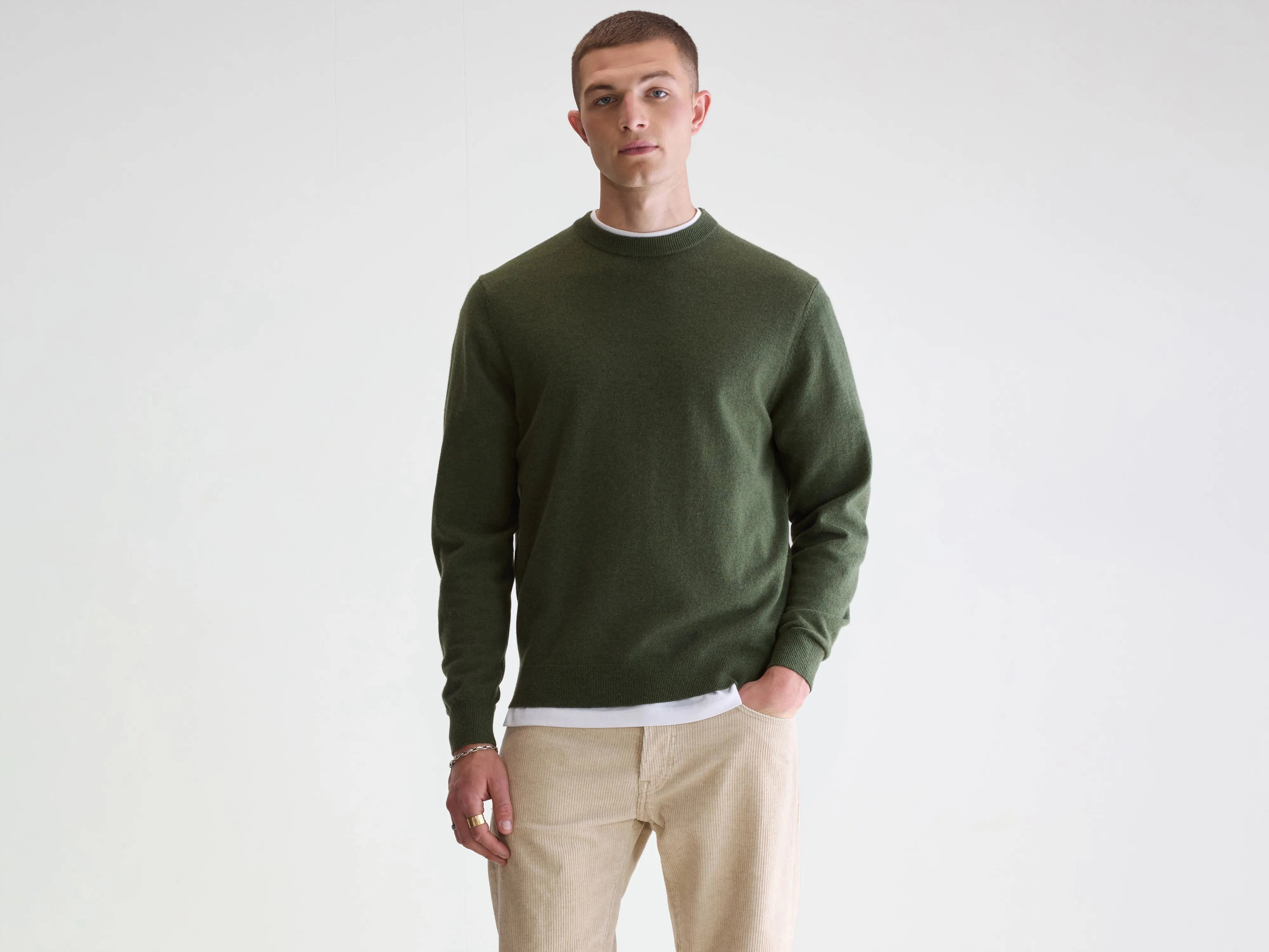 Seam Free Edges Sonoo classic crewneck sweater (252 / M / OLIVE)
