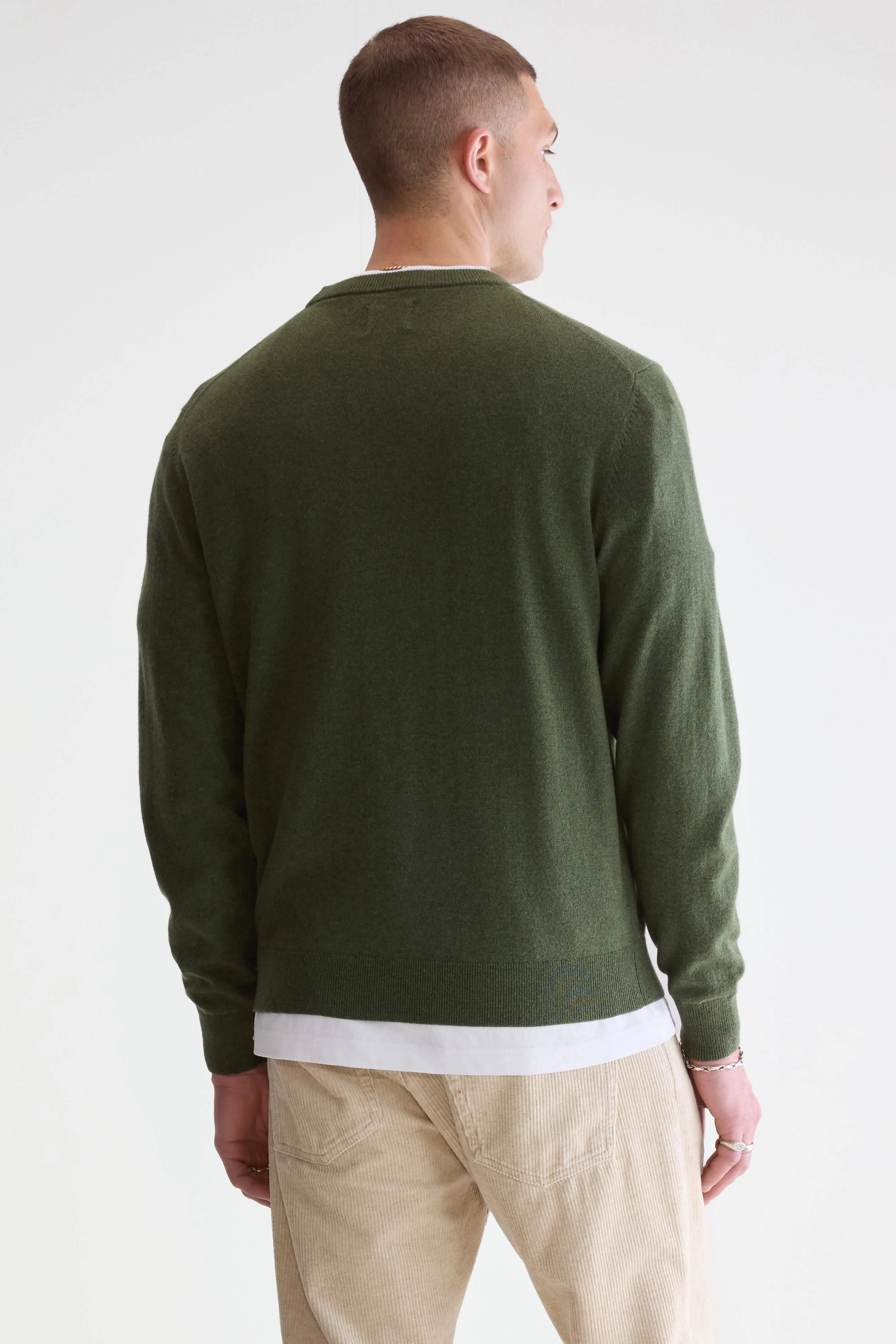 Sonoo classic crewneck sweater (252 / M / OLIVE) Evening Wear