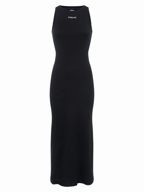 Hand-Wash FCUK Ribbed Racer Midi Dress