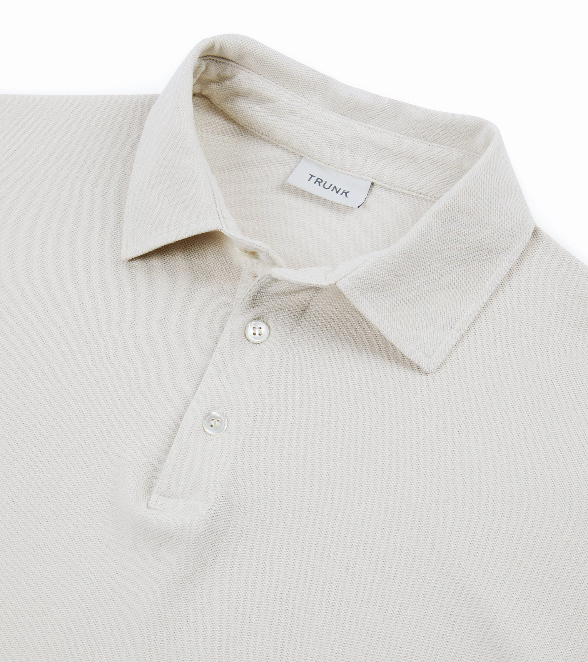 Refined Look Trunk Moxon Long Sleeve Polo Shirt: Cream