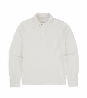Flexible Wear Trunk Moxon Long Sleeve Polo Shirt: Cream
