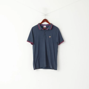 AntiPillingTreatment Urban Casual Soviet Men XL (M) Polo Shirt Navy Cotton Russian Built Slim Fit Classic Top