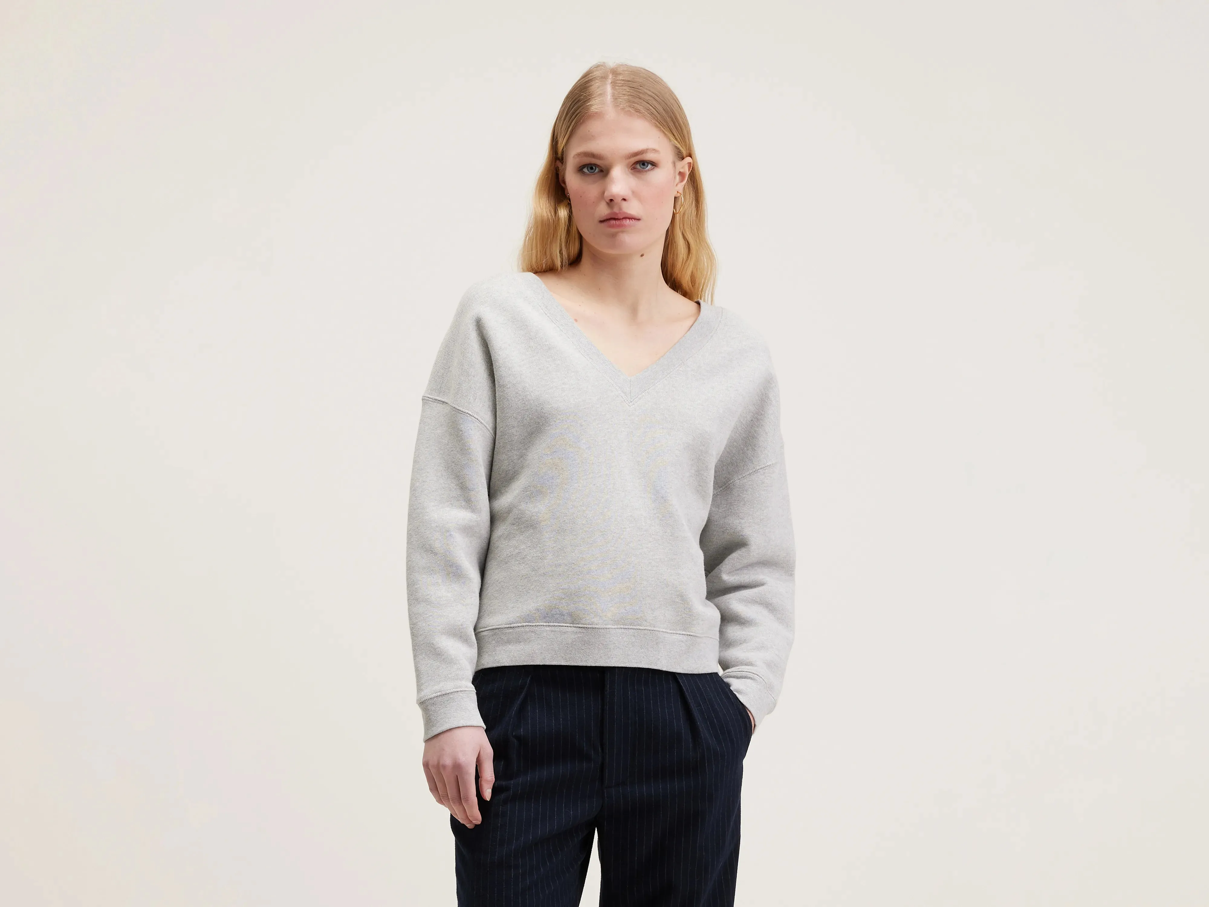 Seamless Shoulder Men's Fellow v-neck sweatshirt (242 / W / H. GREY)