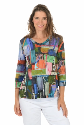 Relaxed Outfit Barcelona Cotton-Blend V-Neck Top