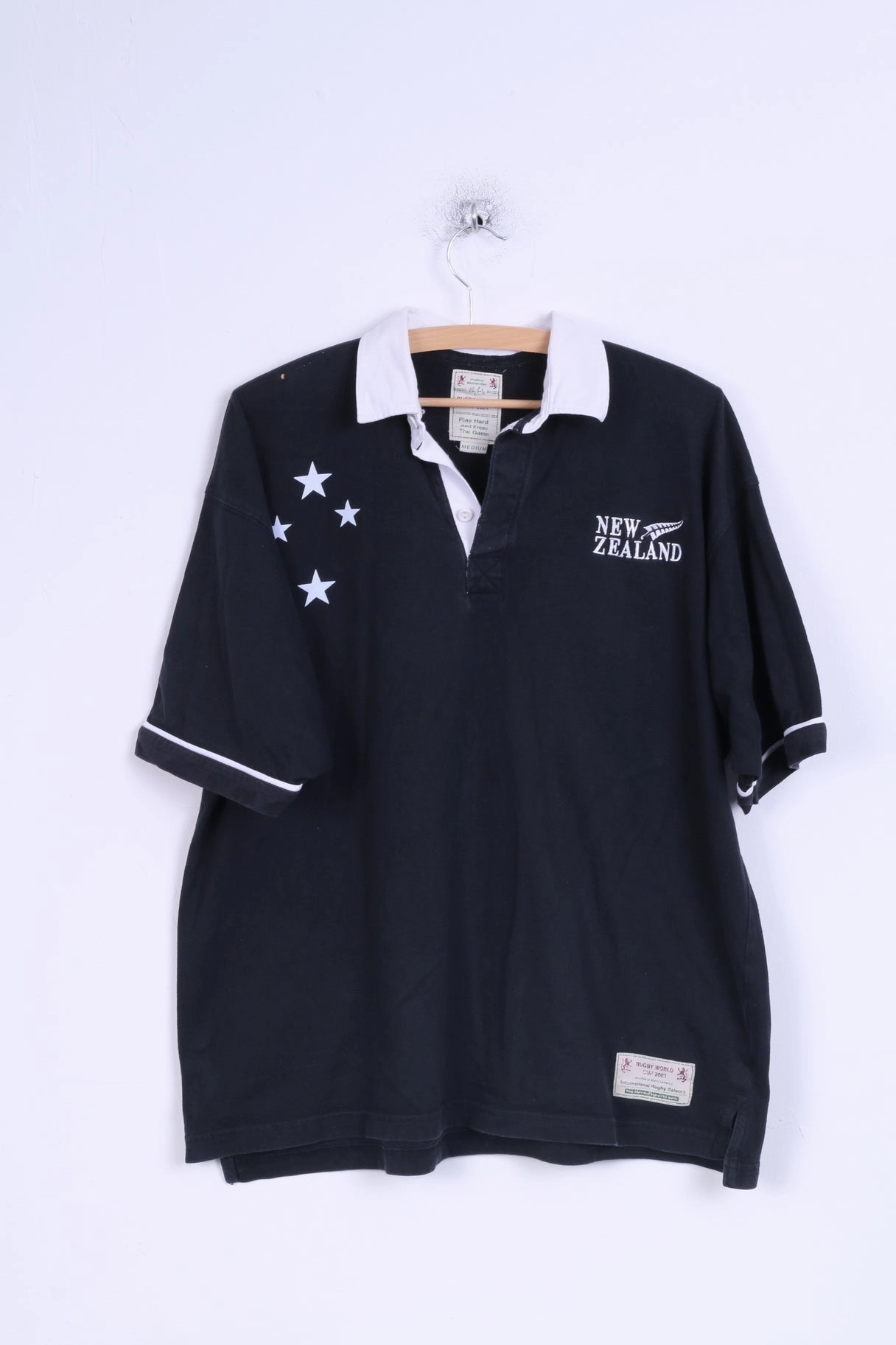 Quick Dry Wear Fit slim fit St Bernard Mens M Polo Shirt Cotton Rugby World Cup 2003 New Zealand