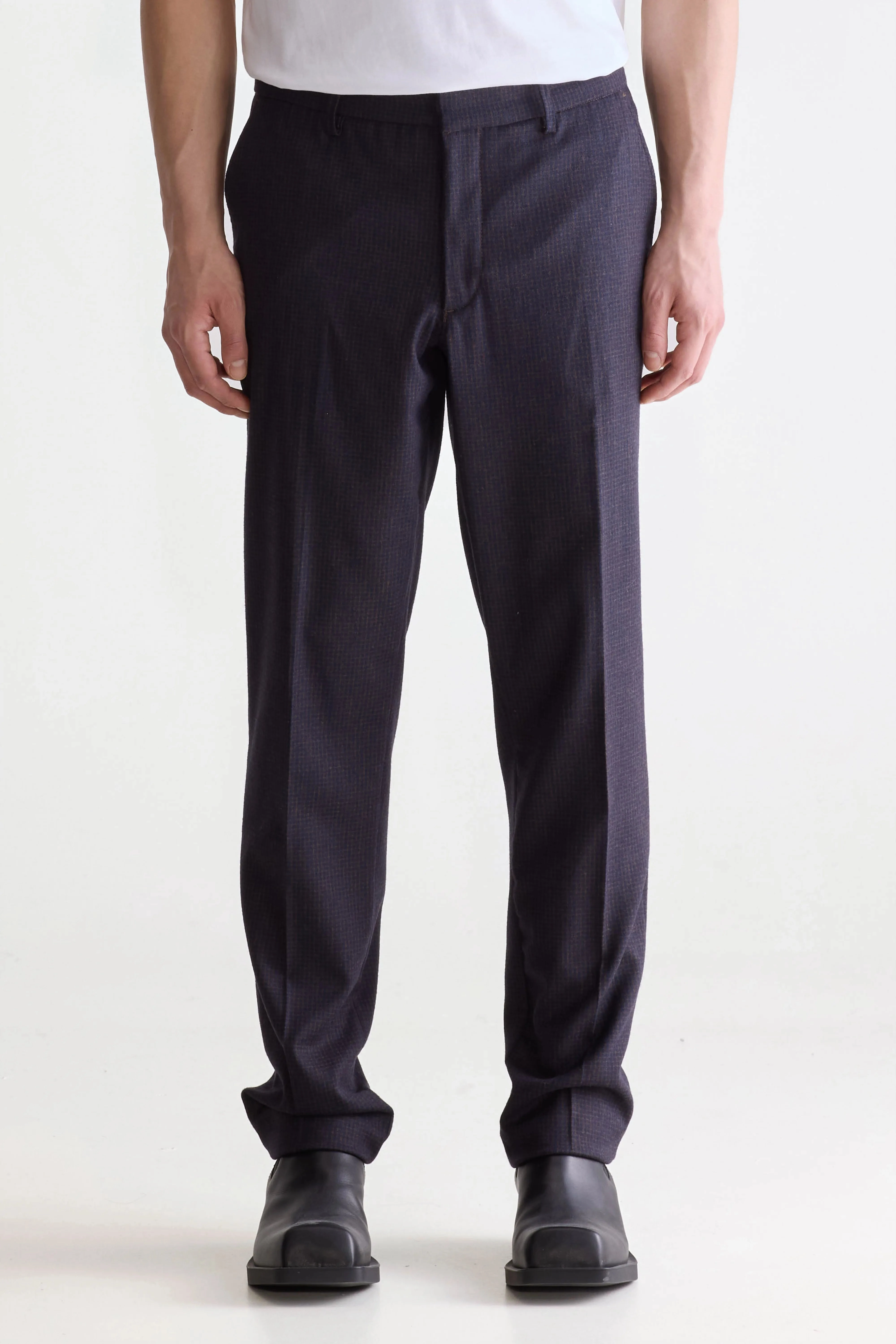 Cozy Waist Stanley tapered trousers (252 / M / CHECK A)