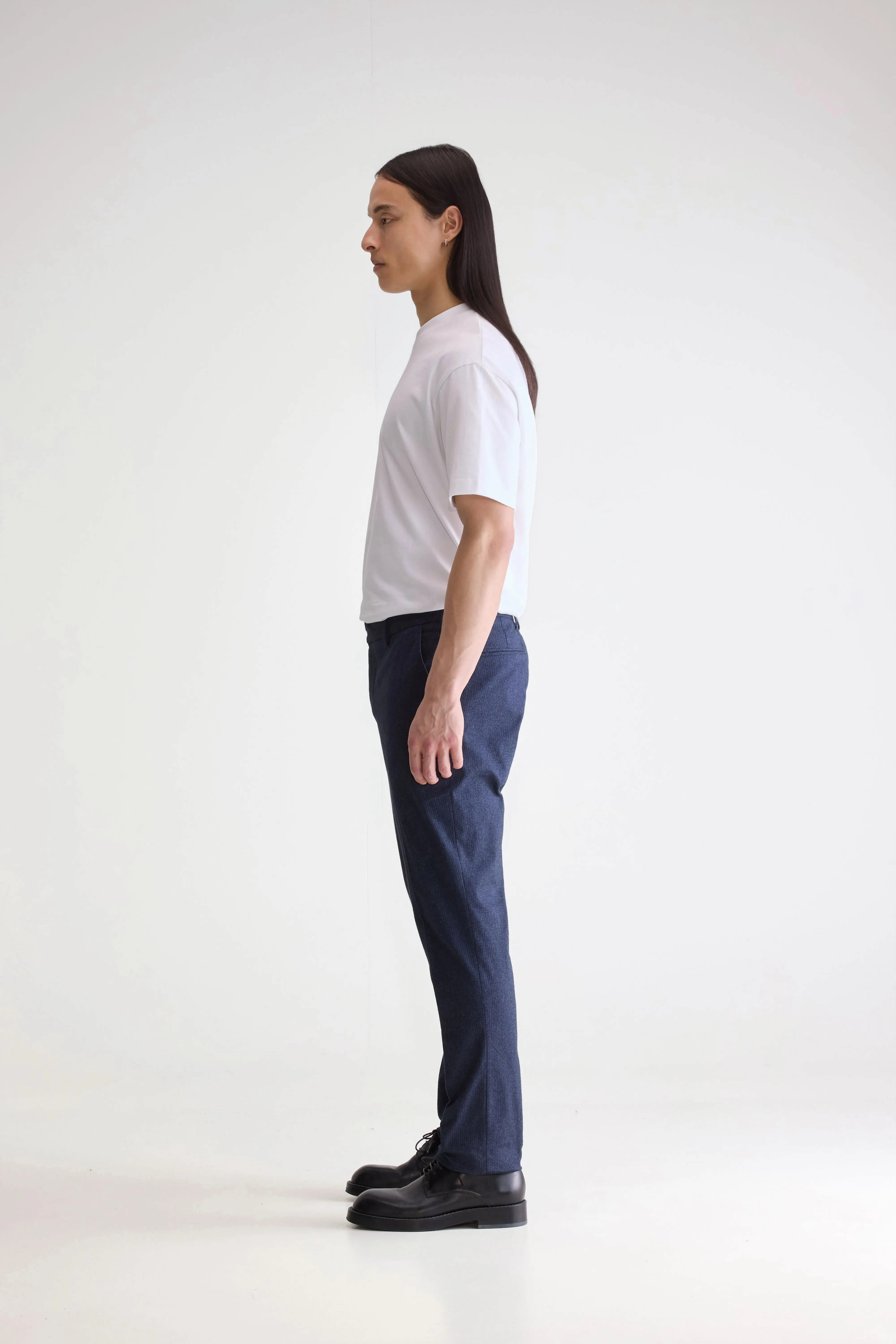 ElasticWaistband Flattering Comfort Wear Stanley tapered trousers (252 / M / STRIPE A)