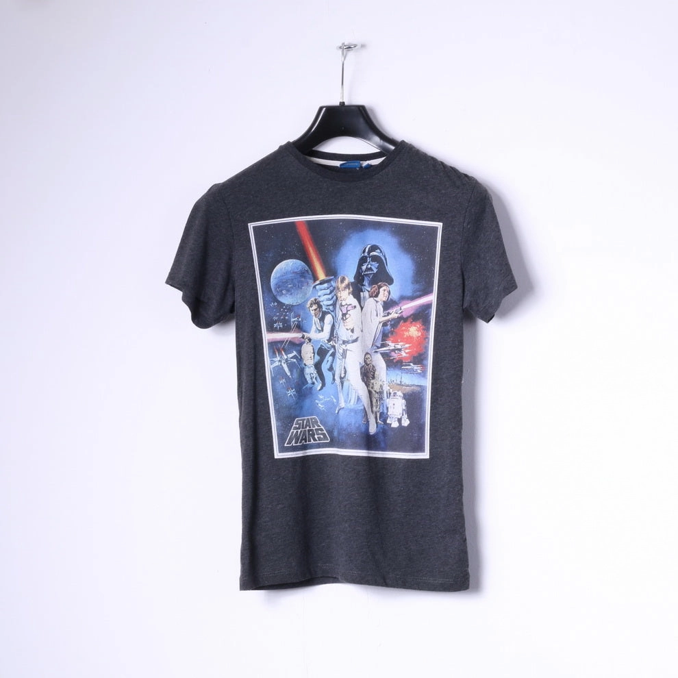 Cozy Look Wear Sporty Active Wear Star Wars Mens XS T-Shirt Grey Slim Fit Graphic Movie Top