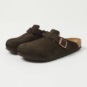 Stylish and Practical Birkenstock Boston Suede Leather Shoe - Mocha
