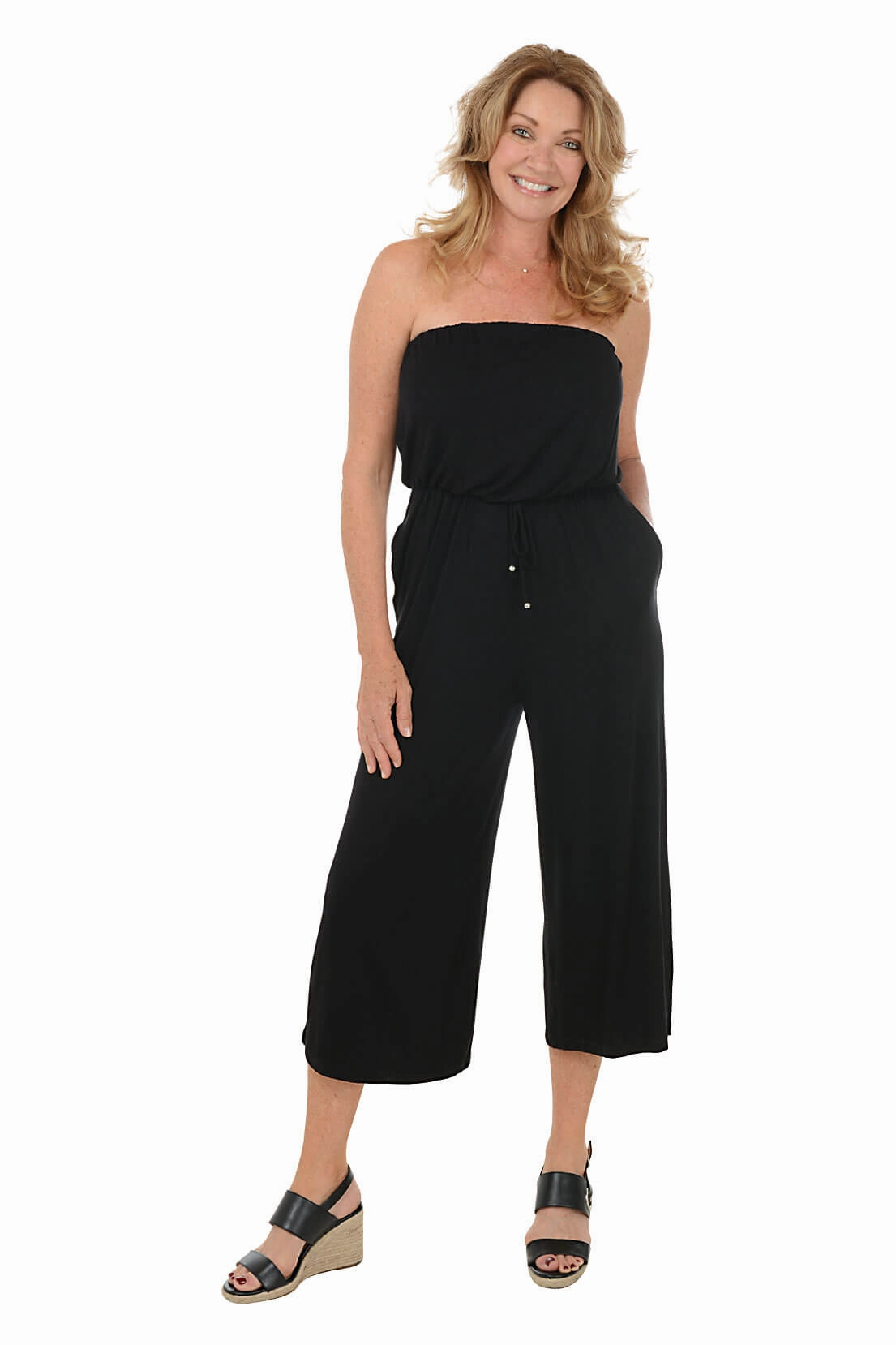 Strapless Wide Leg Jumpsuit Shine Moment