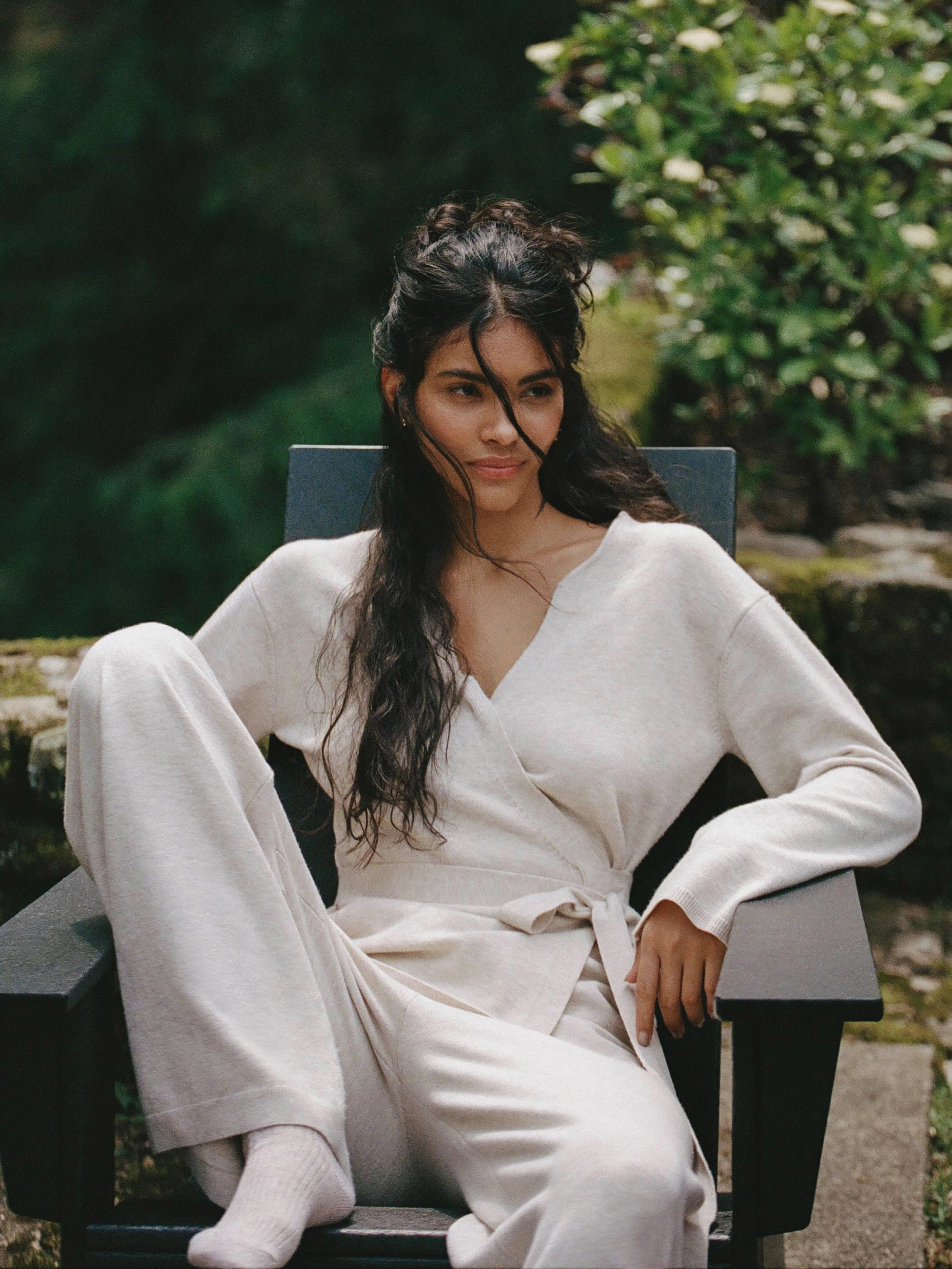 Anti Pilling Technology HandLinked Seams Marley Knit Wrap Cardigan