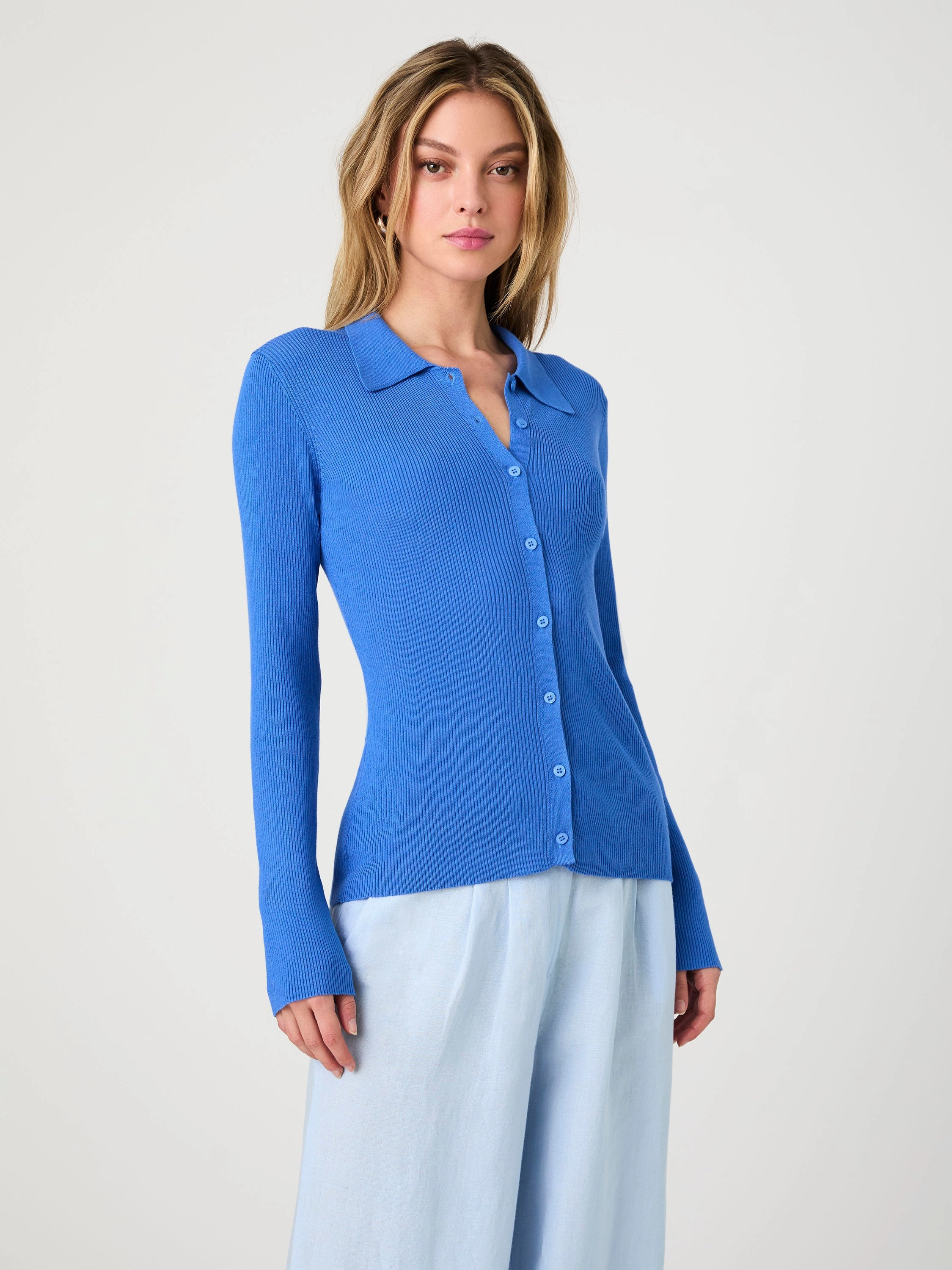 Casual Cool Nadina Collared Knit Top