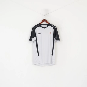 Umbro Men M Shirt Gray Vintage Asia Air Football Sportswear Jersey Top Sleek Stretch