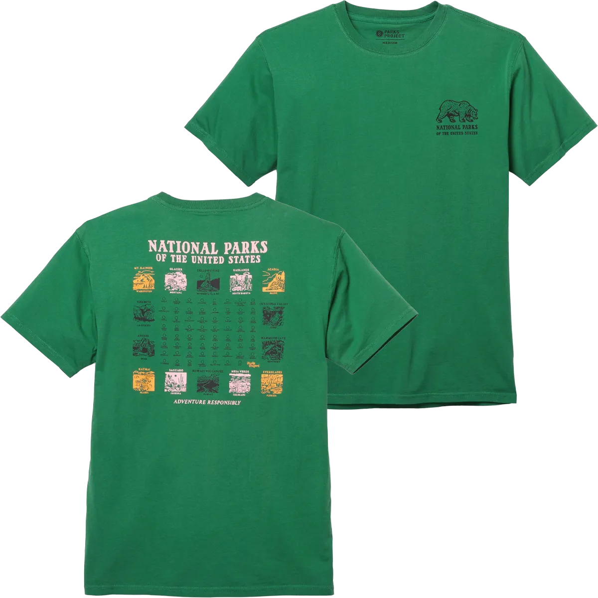Moisture Management Breathable Stretch Fit National Parks Pictograms Tee