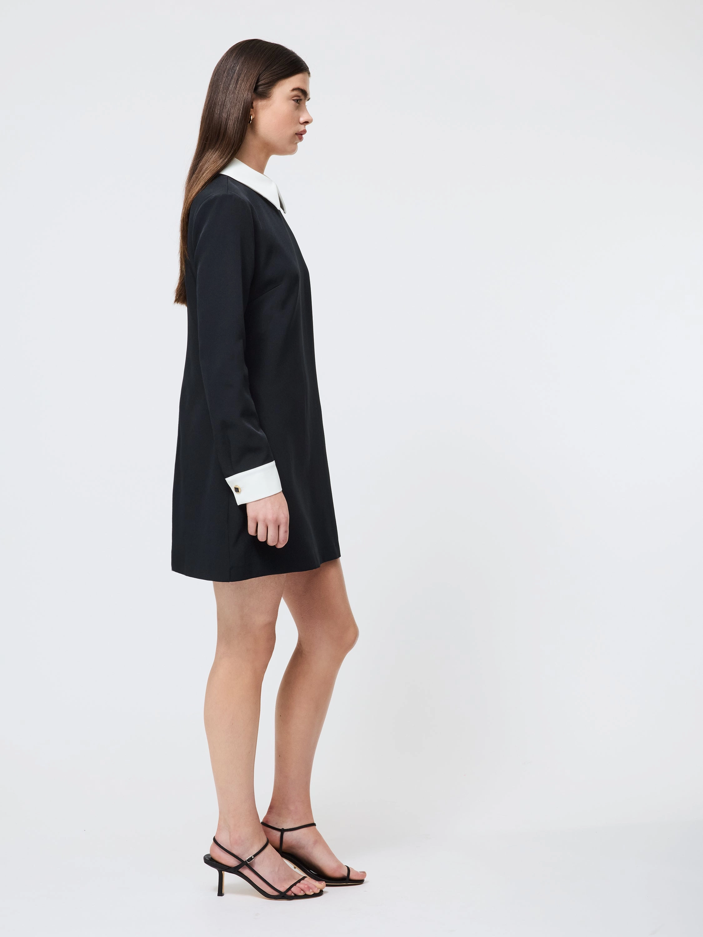 Echo Long Sleeve Collared Dress Statement Neck