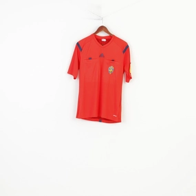 Adidas Men M Shirt Red Football Club Svenska Fotbollf?rbundet Crew Neck Training Sportswear  Top TaglessCollar Drop Shoulder Cut