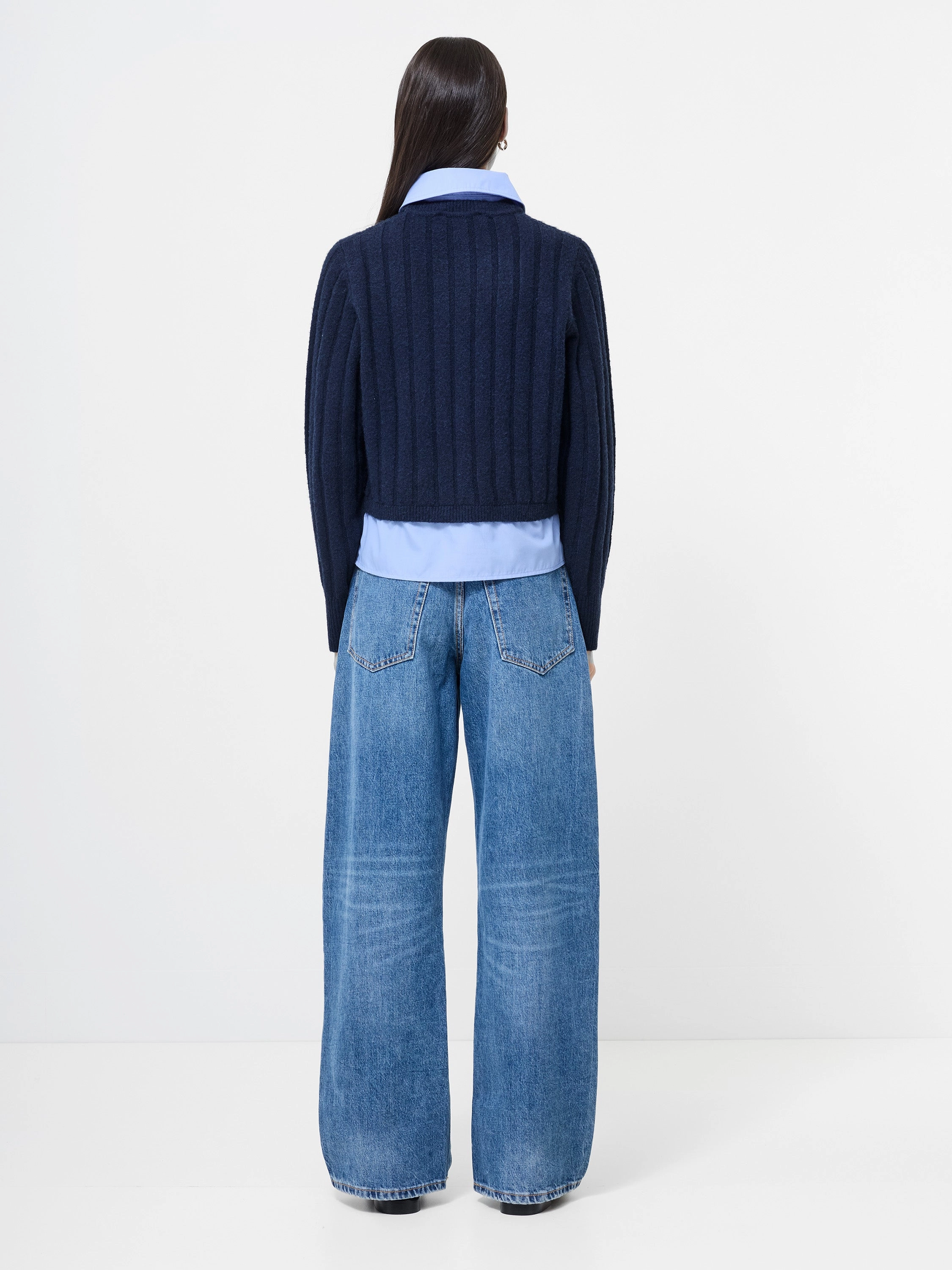 Ellie Knit Collared Pullover Neutral Colors Durable Blends