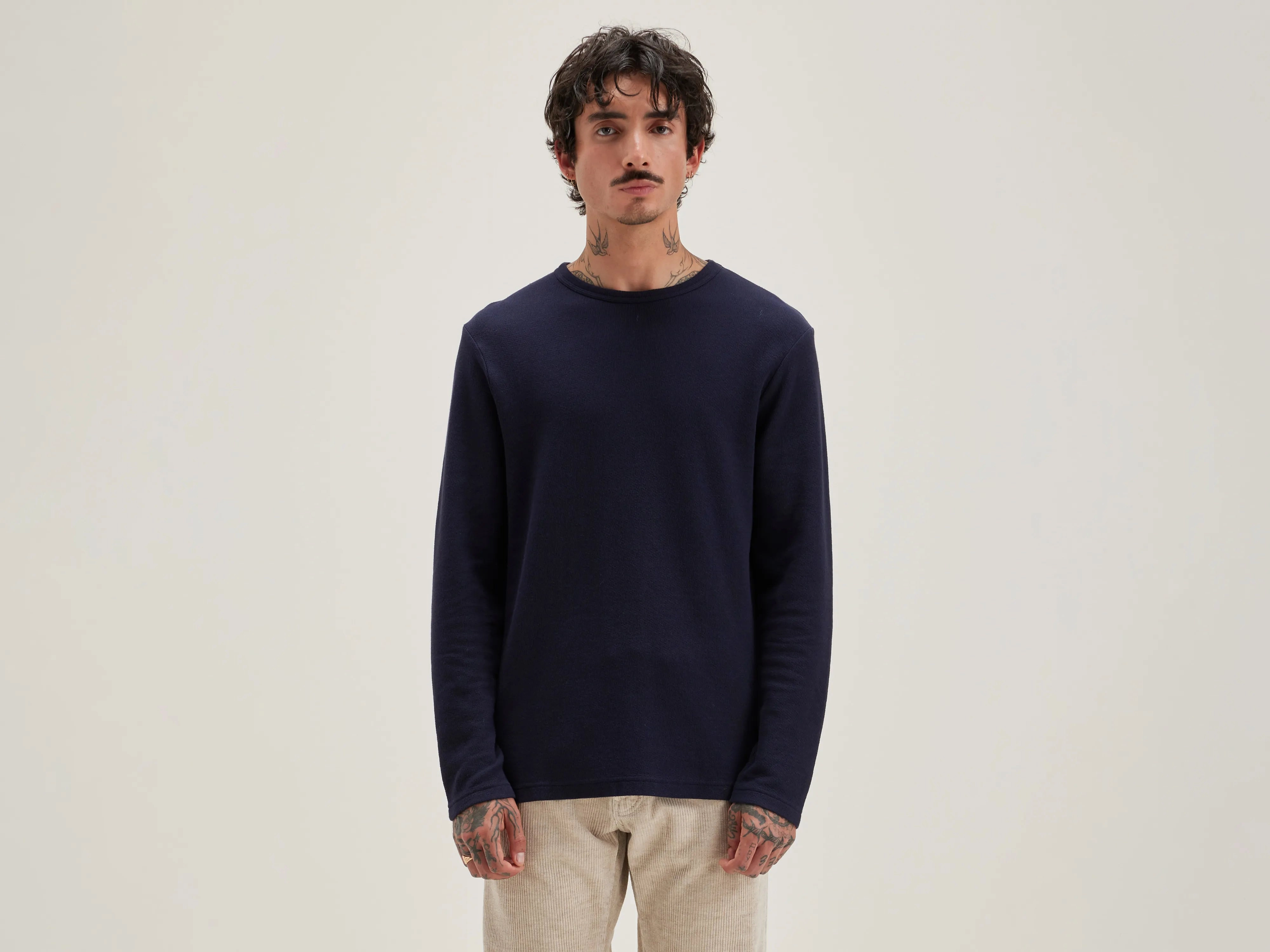 Fresh long-sleeve t-shirt (242 / M / NAVY) Cool Design Short Sleeve