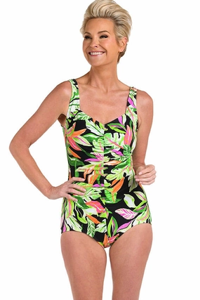 Built In Liner Holiday Outfit Rainforest Rainbow Girl Leg Swimsuit