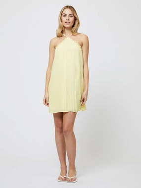 Bold Design TaglessDesign Sunburst Pleated Halter Mini Dress