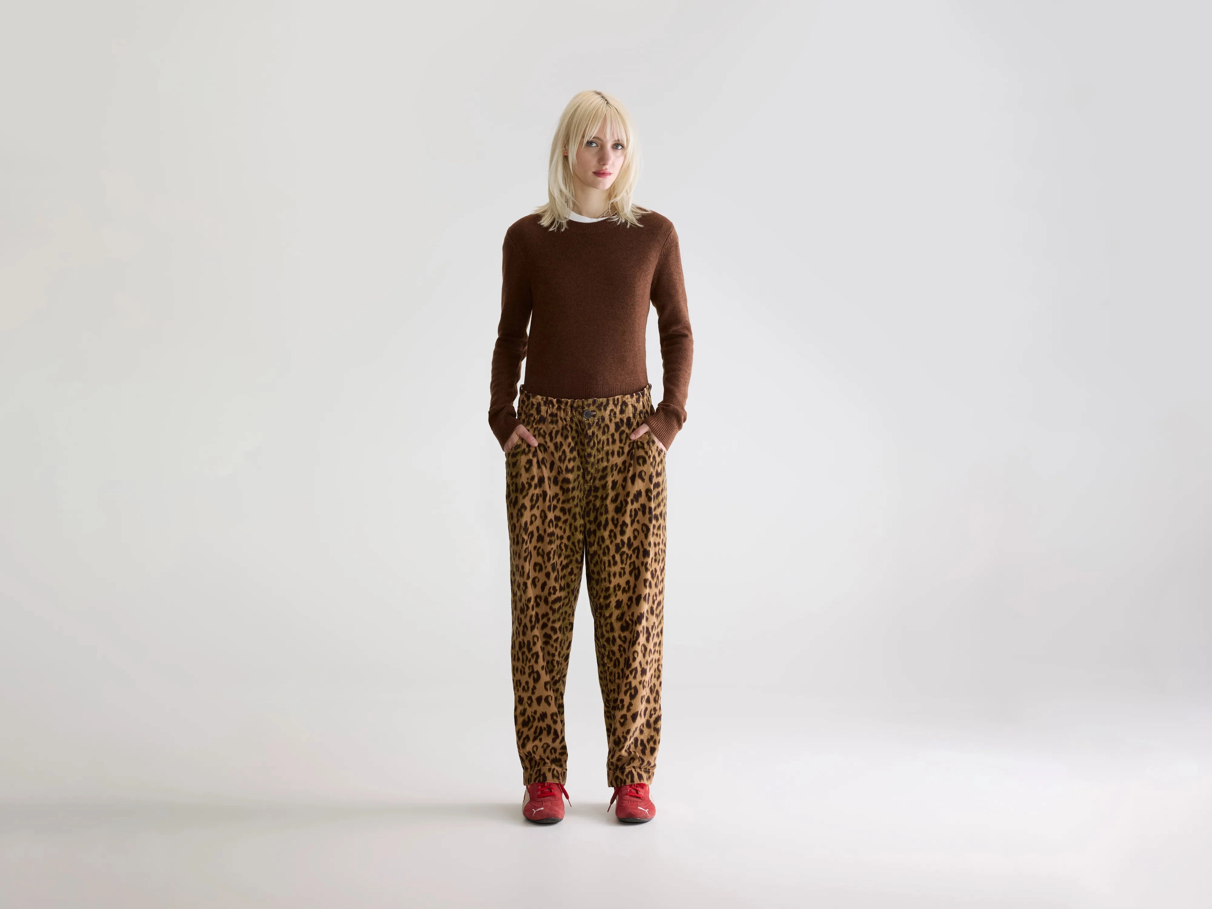 Winona paperbag trousers (252 / W / COMBO B) Comfort Base Comfy Material