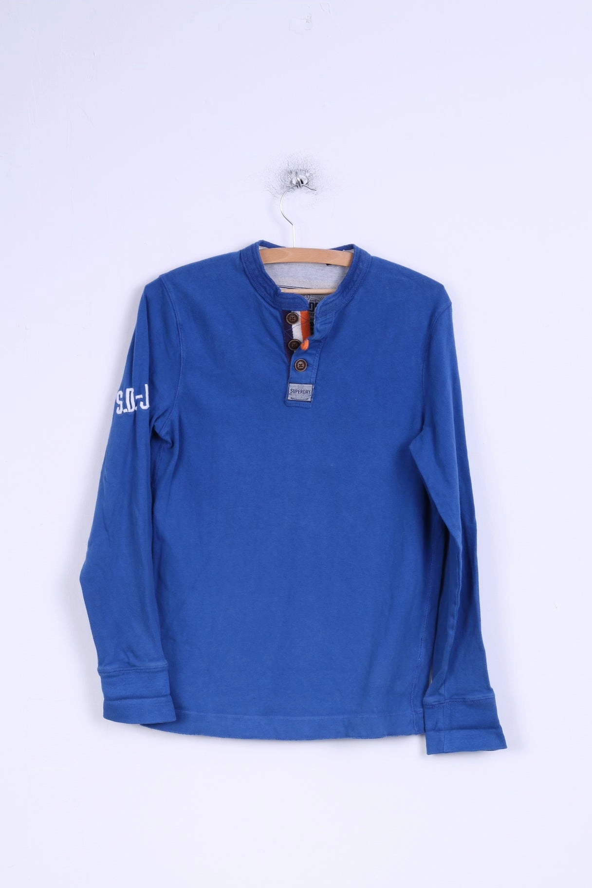 Recommended Everyday Chic Superdry Mens S Shirt Blue Cotton Fitted Detailed Buttons Japan