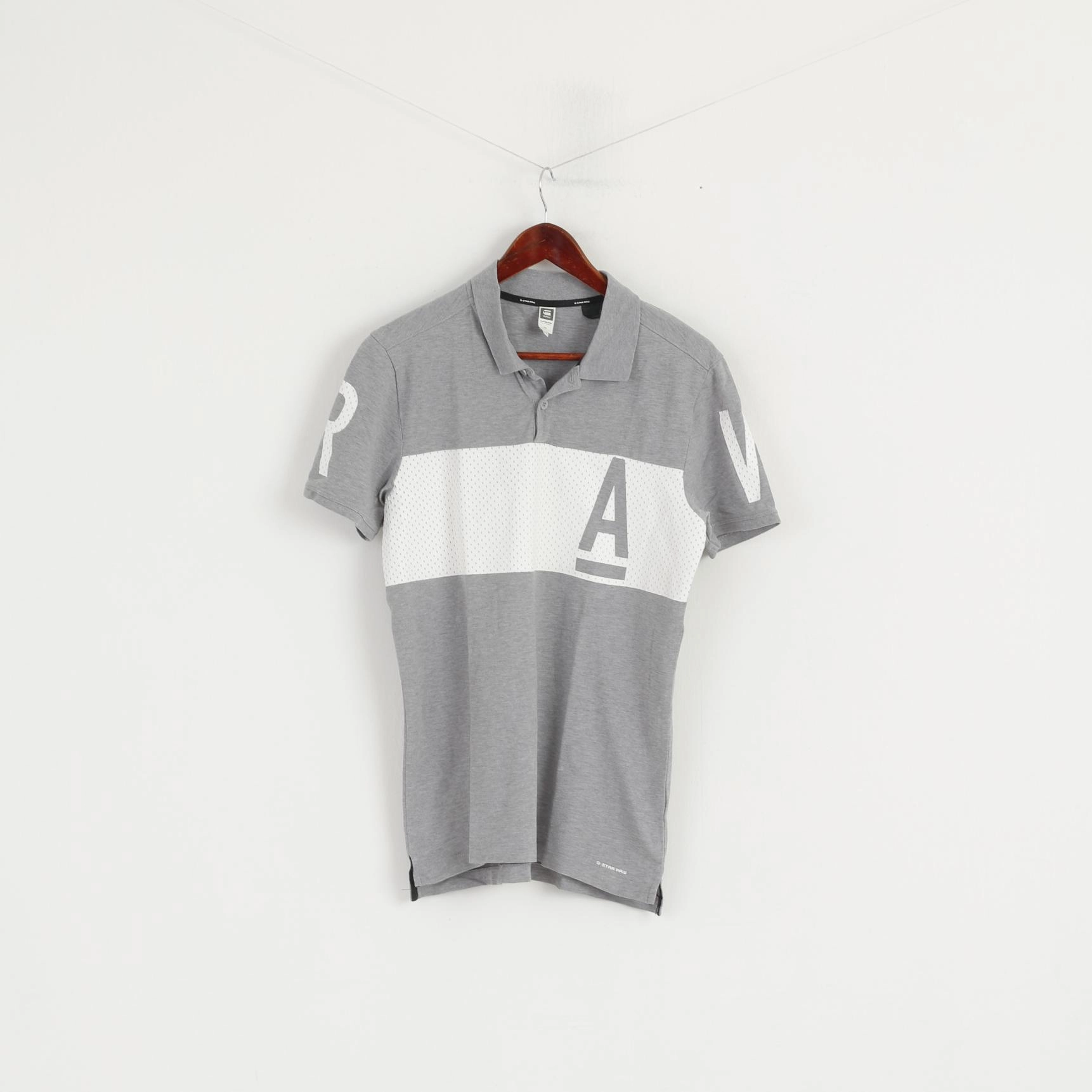 Yarn Dyed Fabric G-STAR RAW Men M Polo Shirt Light Grey Cotton Abeloak Polo Slim Fit GS Top