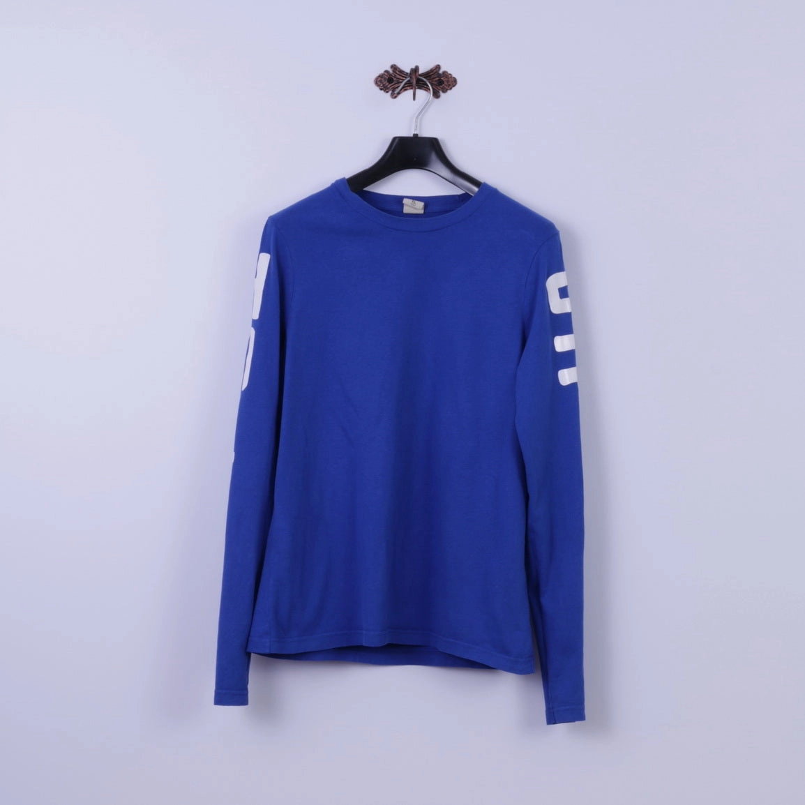 Casual Flex Wear Hollister California Mens XL Long Sleeved Shirt Blue Cotton Stretch Henley Top