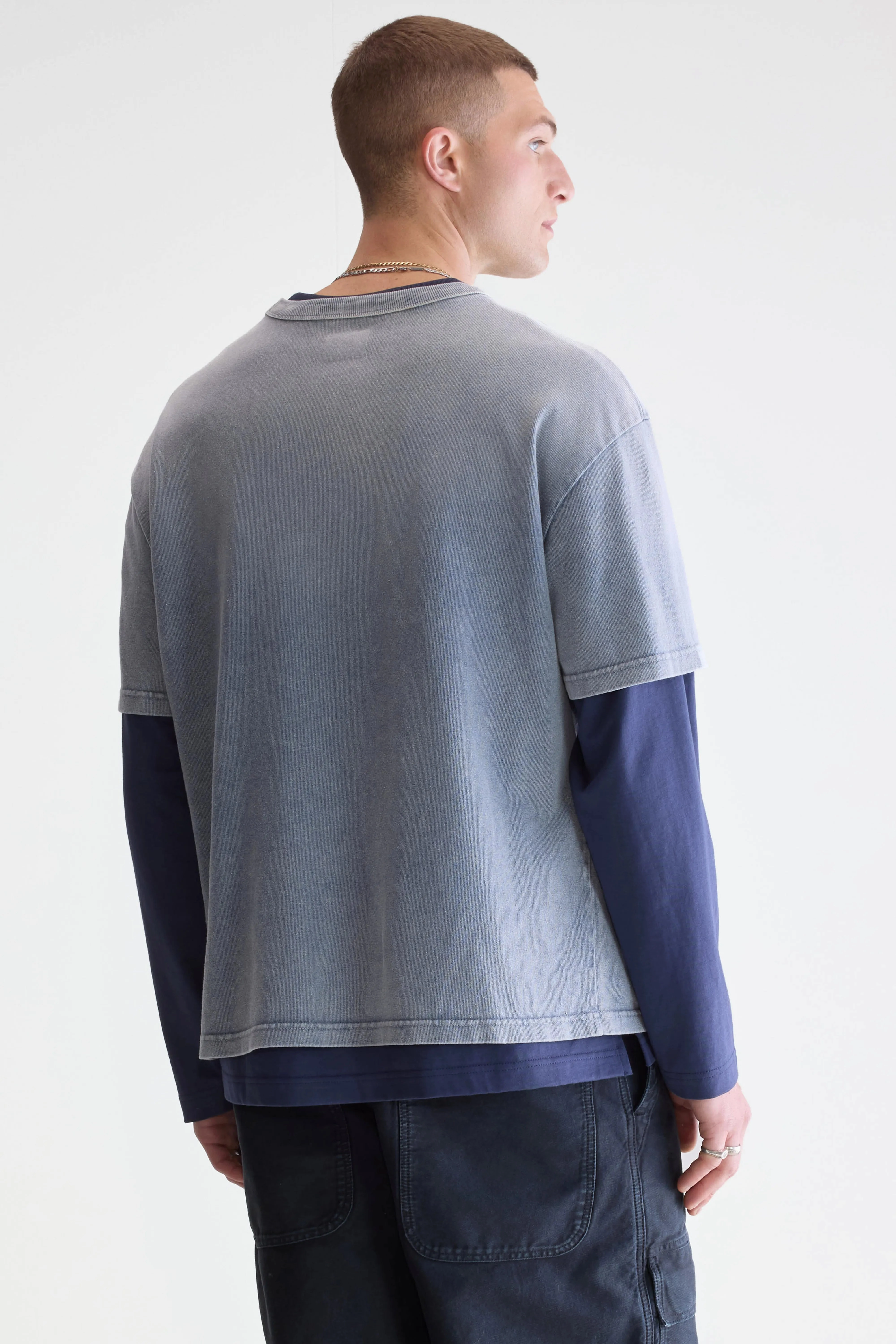 Vouch short-sleeve t-shirt (252 / M / BLUES) Easy Comfort Relaxed Collar