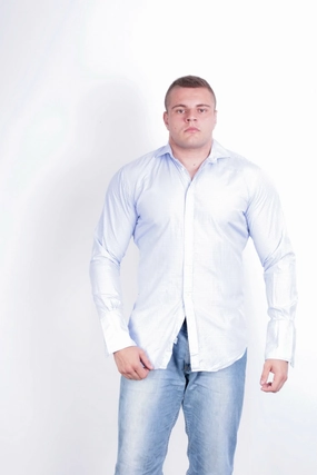 T. M. Lewin Mens 16.5/36 XXL Casual Shirt Check Blue Buttons Down Collar Breathable Look