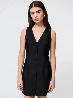 summer look Mid Fit Taffeta V-Neck Mini Dress