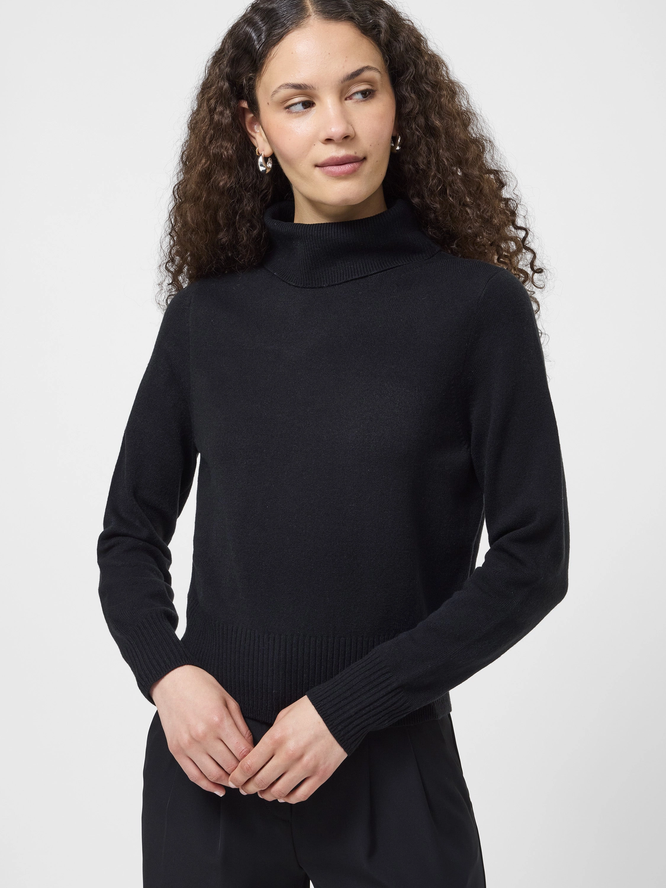 Layered Knit Babysoft Turtleneck Sweater