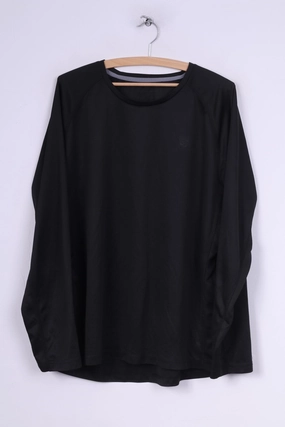 Regular Fit Technolayer Mens 2XL Shirt Long Sleeve Crew Neck Black Sportswear