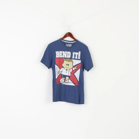 Weenicons Sport Men S Shirt Navy Cotton Graphic Bend It Crew Neck Top light layering Cozy Essentials