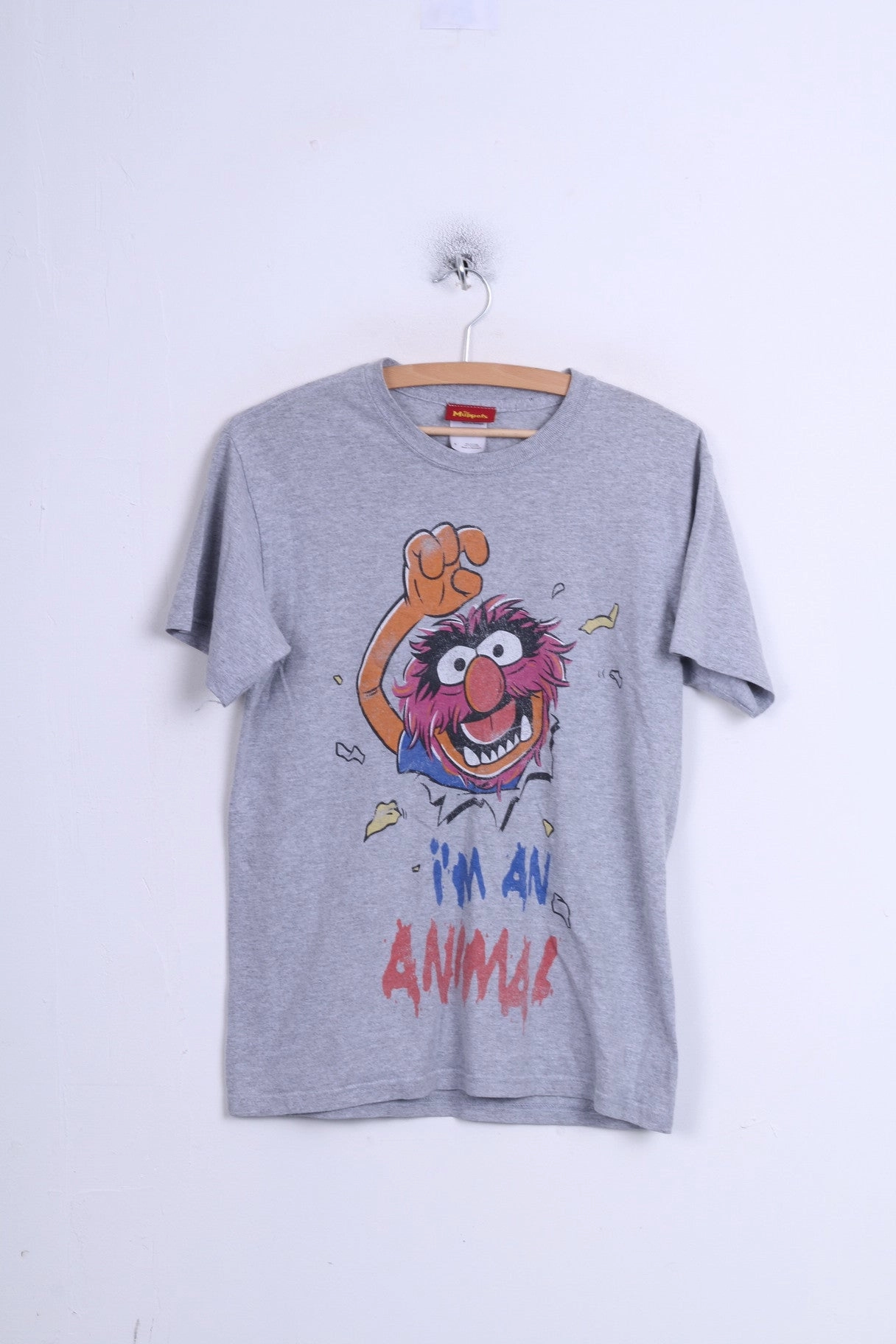 Cozy Vibes Versatile Style The Muppets Mens S T-Shirt Top Crew Neck Grey Im An Animal Cotton