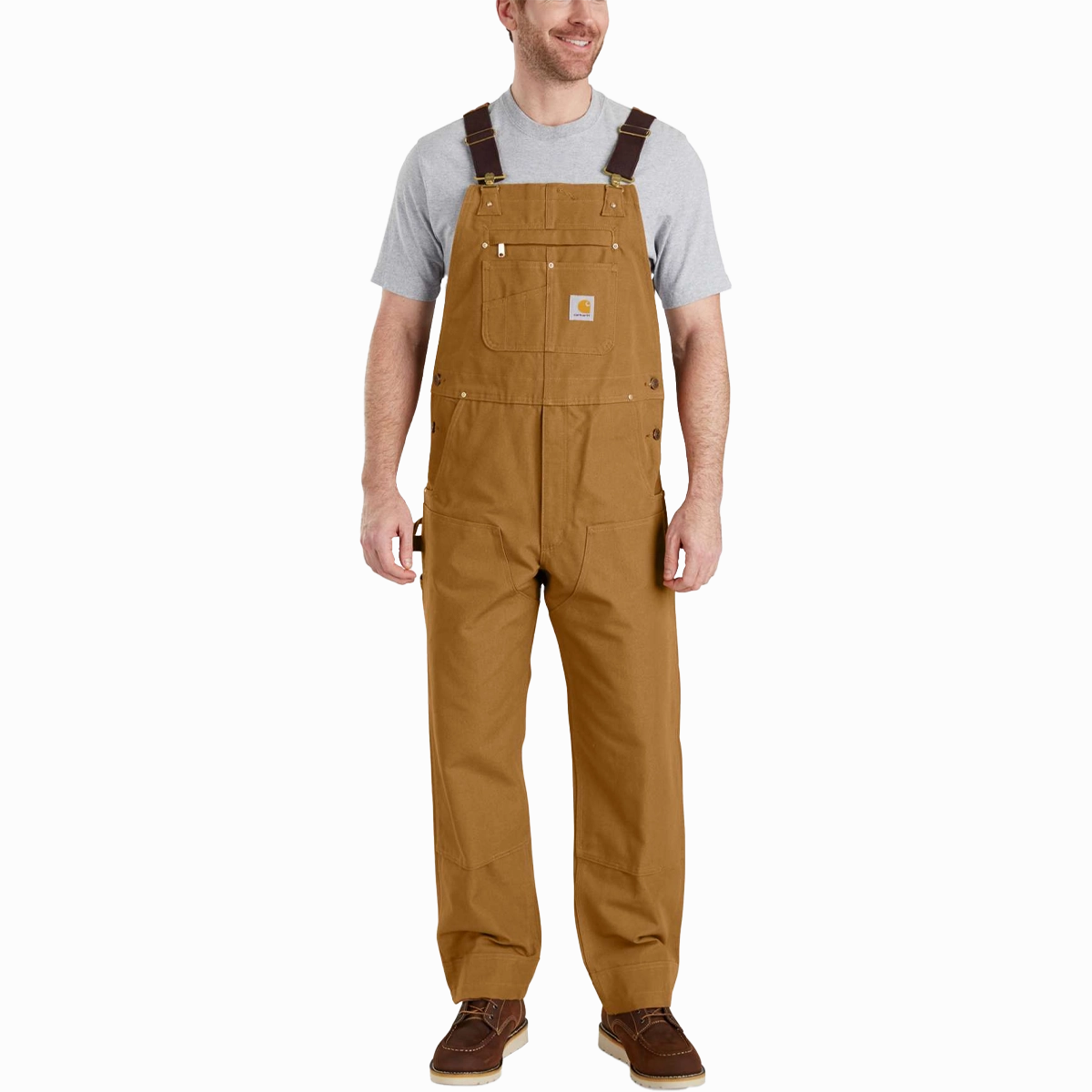 Men's Relaxed Fit Duck Bib 30" Overall Soft Support