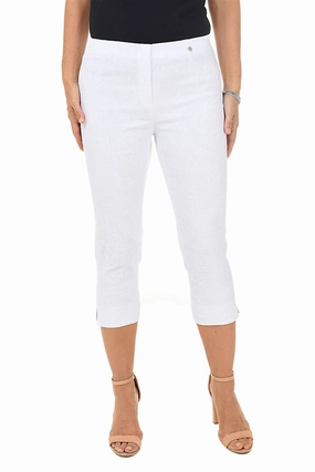 Floral Jacquard Pull-On Crop Pant Chilly Weather Wear Premium Quality